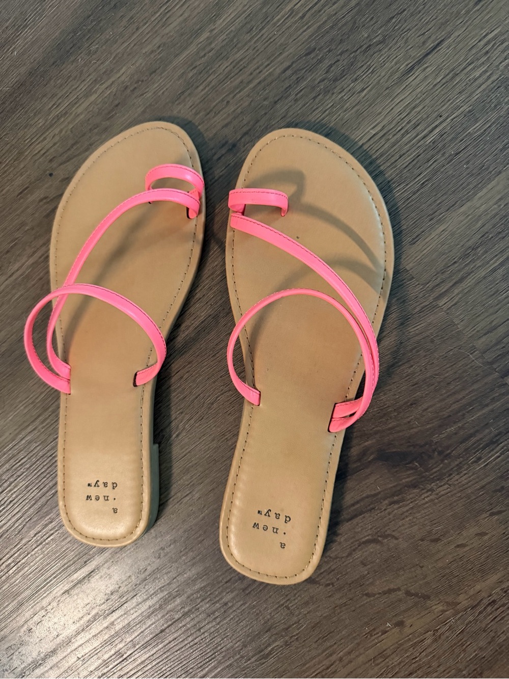 a new day Neon Pink Strappy Flat Sandals